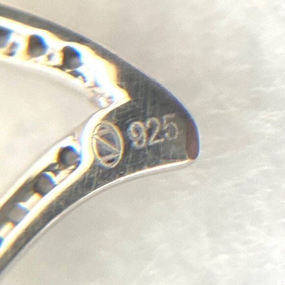 Sterling Silver 925 0.15 CTTW Diamond Heart In Heart Pendant Necklace 18" Chain - Picture 9 of 16